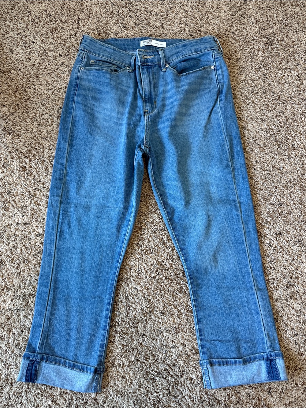 Women's Levi Strauss Signature Cropped Blue Denim Jeans